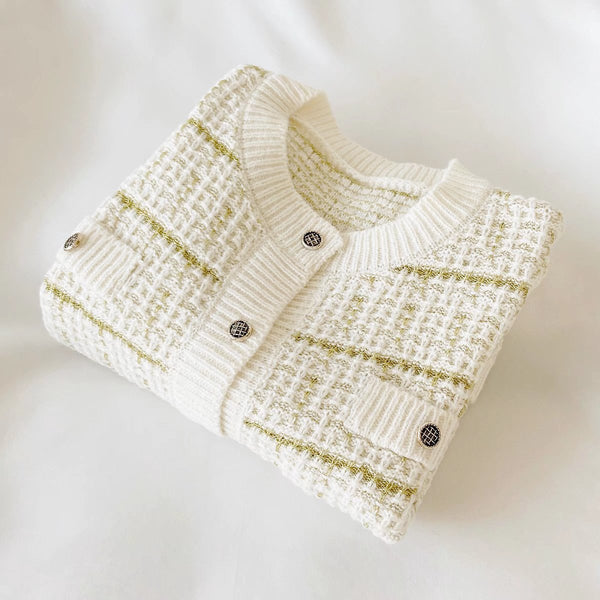 Lazy Style Cardigan Jacket for Women Medium Length Casual Knit Cardigan