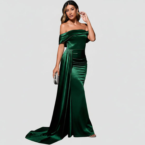 Women's High Waist Prom Evening Dress Elegant Strapless Hip Skirt Party Dress