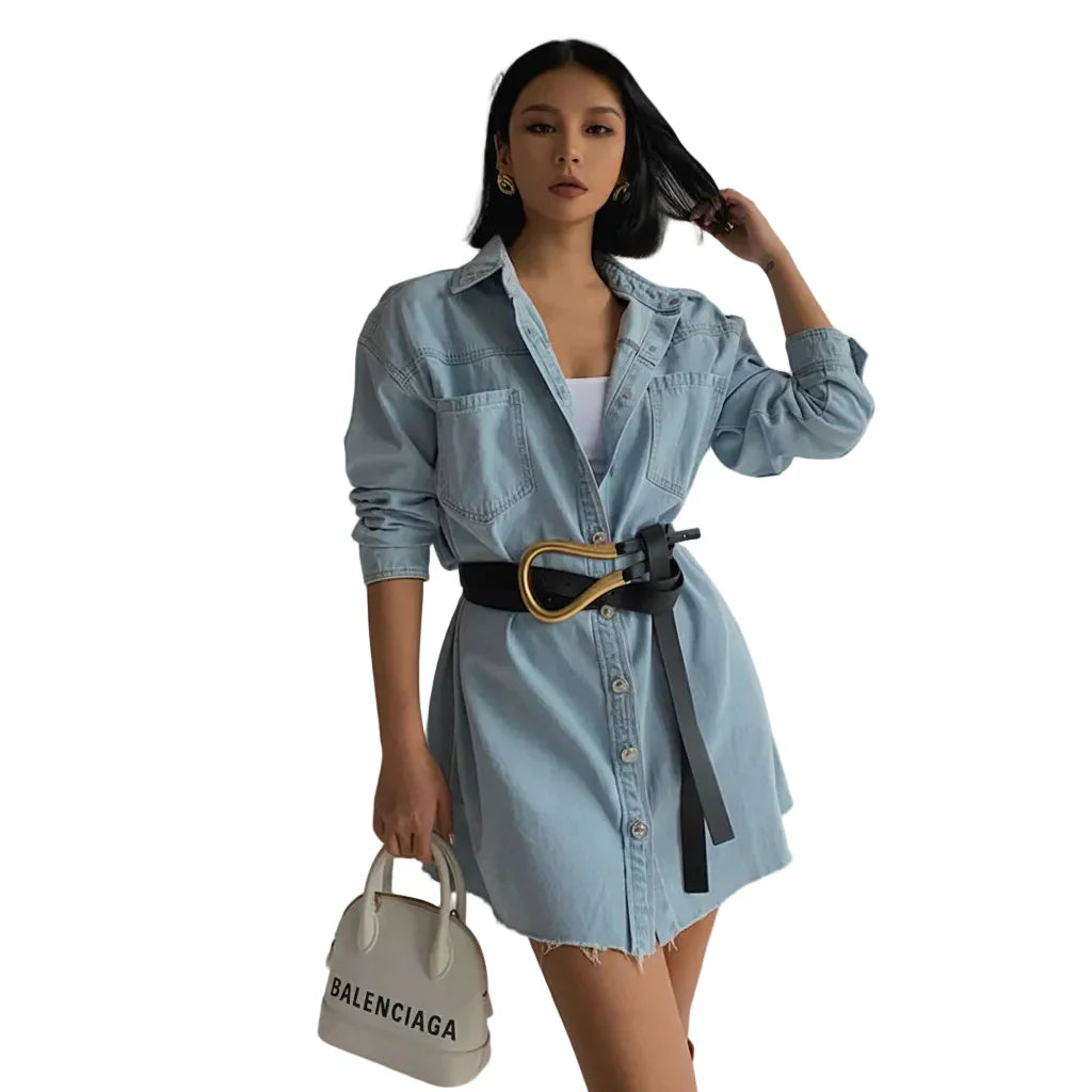Harbour Style Long Sleeve Denim Jacket Medium Length
