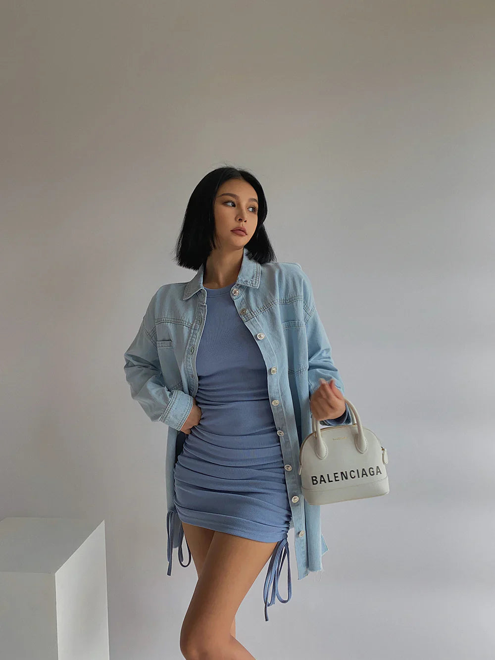 Harbour Style Long Sleeve Denim Jacket Medium Length