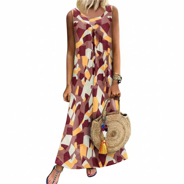 Long Printed Dress for Women Cotton Maxi Dress Floral Print Casual Summer Long Dress